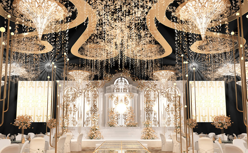 新平花木兰喜事汇金色大厅效果展示